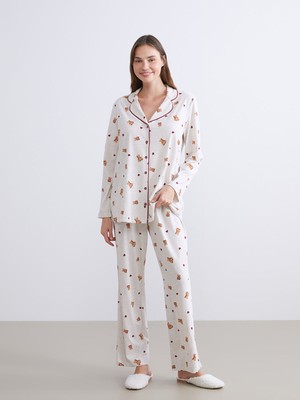 Lc Waikiki Yeni Sezon Gömlek Yaka Hamile Pijama Takımı