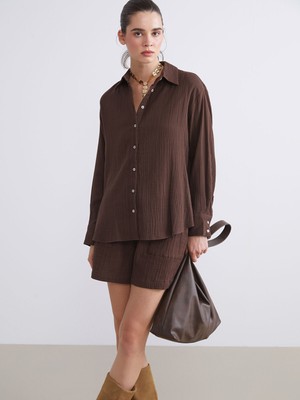 Lc Waikiki Yeni Sezon Dokulu Müslin Kadın Gömlek