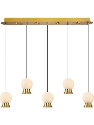 Özcan Aydınlatma 4124Y-5AS Glason 5'li Sıralı Sarkıt Es