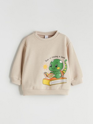 Lc Waikiki Yeni Sezon Bisiklet Yaka Baskılı Erkek Çocuk Sweatshirt