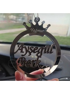 Güven Pleksi Araç Içi Oto Dikiz Aynası Süsü Daire Taçlı