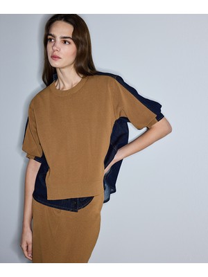 İpekyol Denim Mix Colorblock Triko IS1260050034053