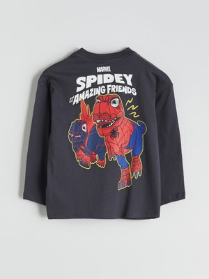 Lc Waikiki Yeni Sezon Bisiklet Yaka Spider-Man Baskılı Erkek Çocuk Tişört