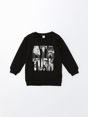 Lc Waikiki Yeni Sezon Bisiklet Yaka Uzun Kollu Atatürk Baskılı Erkek Bebek Sweatshirt