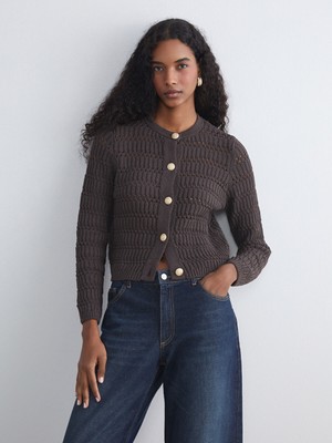 Lc Waikiki Yeni Sezon Bisiklet Yaka Ajurlu Kadın Triko Hırka