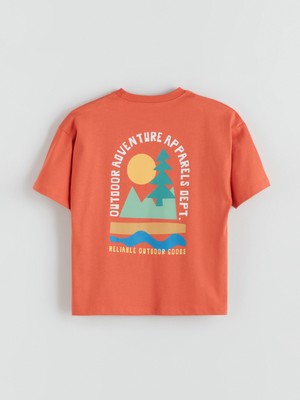 Lc Waikiki Yeni Sezon Bisiklet Yaka Baskılı Erkek Çocuk Tişört