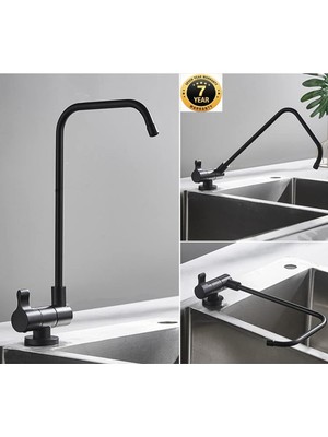 OEM Su Arıtma Musluğu Katlanır Ankastre Yeni Model Mat Siyah Ithal 7 Yıl Garantili