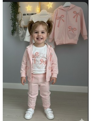 Vovido Kız Çocuk Kapişonlu 3lü Takım