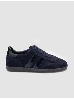 Cabani %100 Hakiki Süet Deri Lacivert Kadın Sneaker Ayakkabı