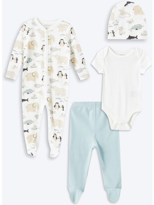 Lc Waikiki Yeni Sezon Baskılı Erkek Bebek Hastane Çıkış Seti