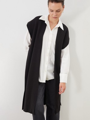 Lc Waikiki Yeni Sezon Şal Yaka Oversize Kadın Triko Yelek