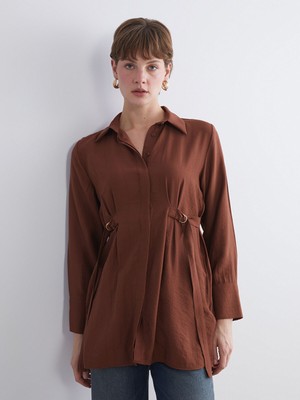 Lc Waikiki Yeni Sezon Beli Kuşaklı Kadın Gömlek Tunik