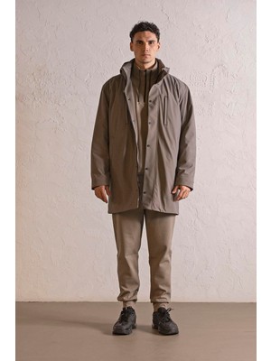 gmg firenze Kapüşonlu Çıtçıt Detaylı Casual Erkek Kaban