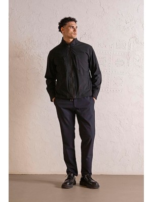 gmg firenze Dik Yaka Cepleri Gizli Fermuarlı Erkek Ince Mont