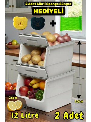 Technow Motek Freebox 12 Litre Gri Beyaz Gri Tekerlekli Organizer  2 Adet + Temizlik Seti