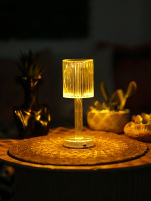 Marco Kristal Şarjlı Gatsby Masa Lambası Ledli Akrilik 3renk 5V