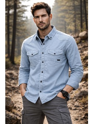 Classics Men Yxc Uzun Kol Slim Fit Erkek Kot Gömlek - 7467
