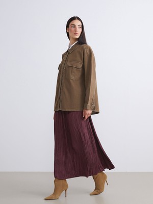 Lc Waikiki Yeni Sezon Beli Lastikli Saten Pileli Etek