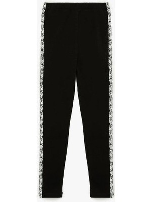 Koton Kız Çocuk Dantel Şerit Detaylı Beli Lastikli Pamuklu Şardonlu Tayt