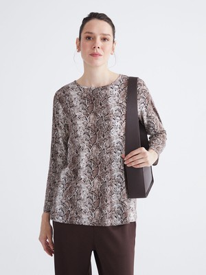 Lc Waikiki Yeni Sezon Bisiklet Yaka Desenli Bluz