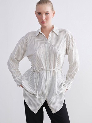 Lc Waikiki Yeni Sezon Çizgili Kadın Gömlek Tunik