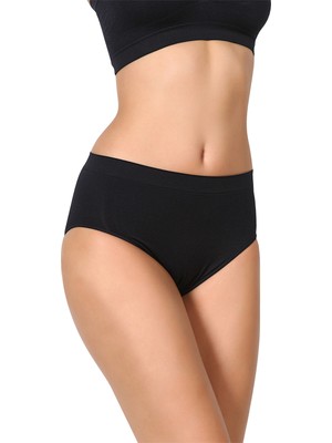 Miorre Dikişsiz Kadın Külot Nefes Alabilir Kumaş ile Konforlu Kullanım İçin Siyah Renk