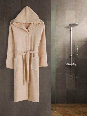 Eymir Home Collection Kapüşonlu Erkek/kadın Bornoz Yetişkin Unisex Pamuk