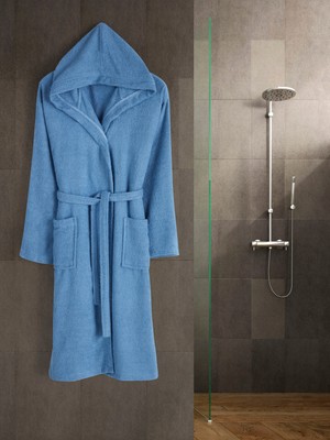 Eymir Home Collection Kapüşonlu Erkek/kadın Bornoz Yetişkin Unisex Pamuk