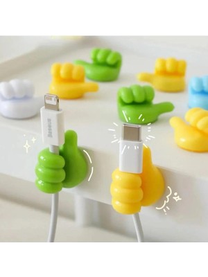 Kariyer 6 Adet El Model Yapışkanlı Fiş Askısı Kablo Tutucu Düzenleyici Organizer Set