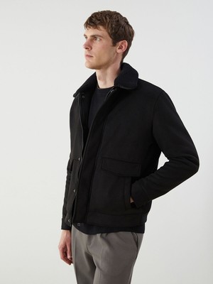 Lc Waikiki Yeni Sezon Standart Kalıp Gömlek Yaka Süet Erkek Mont