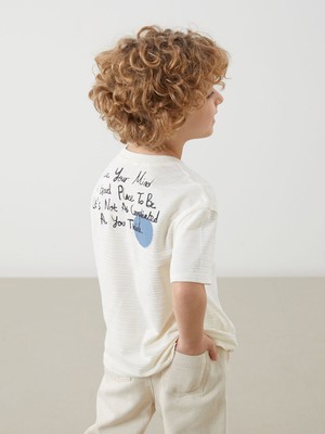 Lc Waikiki Yeni Sezon Bisiklet Yaka Baskılı Erkek Çocuk Tişört