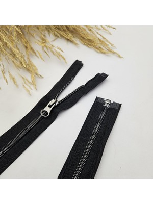 Kaf Kumaş Naylon Dişli Fermuar | Mont Fermuarı Uzunluk: 65 cm Siyah