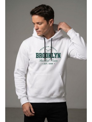 Dijital Baskılı Sweatshirt | Kapüşonlu Hoodie | Beyaz | YYZ Store