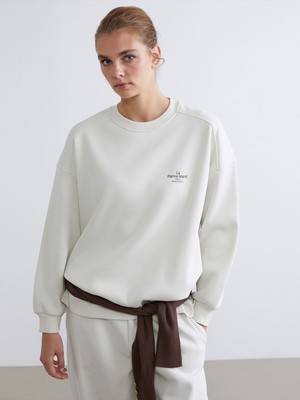Lc Waikiki Yeni Sezon Baskılı Oversize Kadın Kalın Sweatshirt