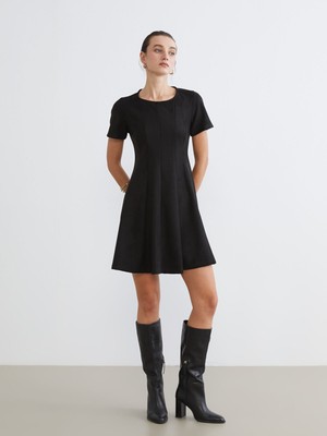 Lc Waikiki Yeni Sezon Bisiklet Yaka Süet Mini Elbise