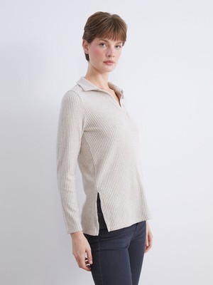 Lc Waikiki Yeni Sezon Polo Yaka Fitilli Kadın Tişört