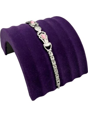 Megass Dekor Süet Kumaş Mor Renk 14 /11 cm Bileklik Künye Standi