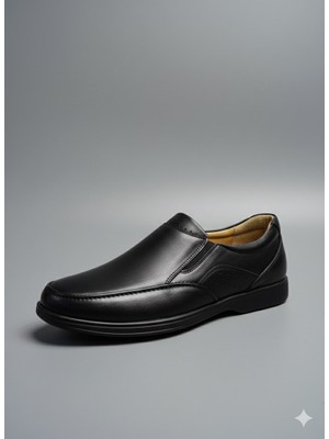 Öztürk Bağsız Kat Kat Model Hakiki Deri Erkek Günlük Comfort Ayakkabı AY-402-BN-K