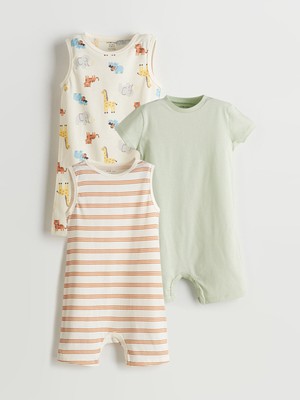 Lc Waikiki Yeni Sezon Bisiklet Yaka Erkek Bebek Penye Tulum 3'lü