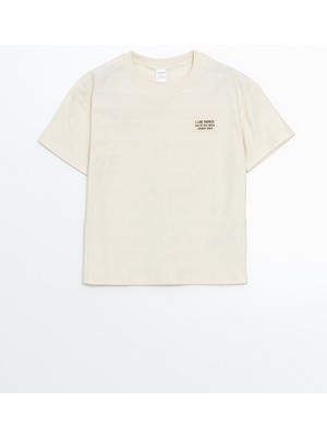 Lc Waikiki Yeni Sezon Bisiklet Yaka Yazı Baskılı Erkek Çocuk Tişört