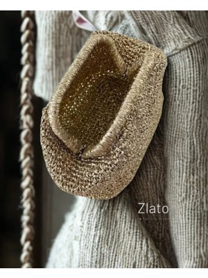 Zlato Kadın Gold El Örme Burslu Şık Çanta Günlük ve Özel Günler