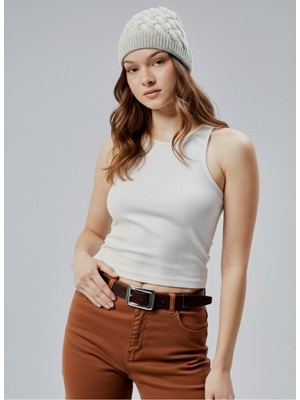 Derikem Şık Kadın Saç Örgü Astarlı Triko Bere