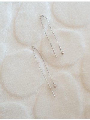 Canka Top Sallantılı Zincir Gümüş Küpe