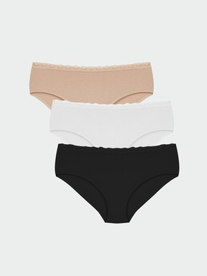 Lc Waikiki Yeni Sezon Dantel Detaylı Hipster Külot 3'lü