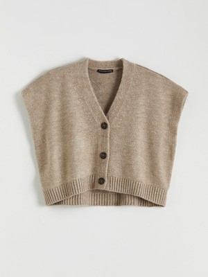 Lc Waikiki Yeni Sezon V Yaka Oversize Kadın Triko Yelek