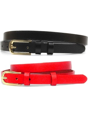 Derikem %100 Hakiki Deri Şık Sarı Tokalı Kadın Kemeri