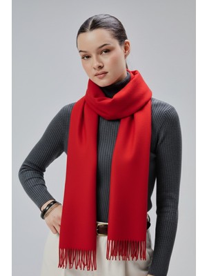Derikem Kadın Yumuşak Dokulu Akrilik Basic Kışlık Şal Kırmızı