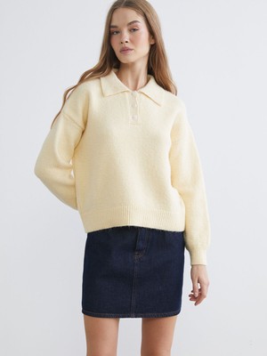 Lc Waikiki Yeni Sezon Polo Yaka Oversize Kadın Triko Kazak
