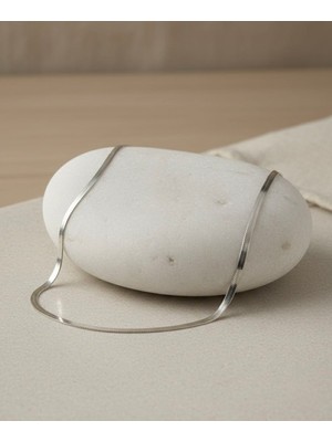 Çelik Takı Kadın Düz Ezme Italyan Zincir Paslanmaz Kararmaz Çelik Kolye Günlük Kullanım