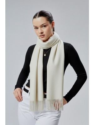 Derikem Kadın Yumuşak Dokulu Akrilik Basic Kışlık Şal Ekru